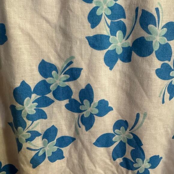 Draper James LINEN FAUX WRAP DRESS BLUE ORCHID Floral Size 18 - Picture 8 of 10